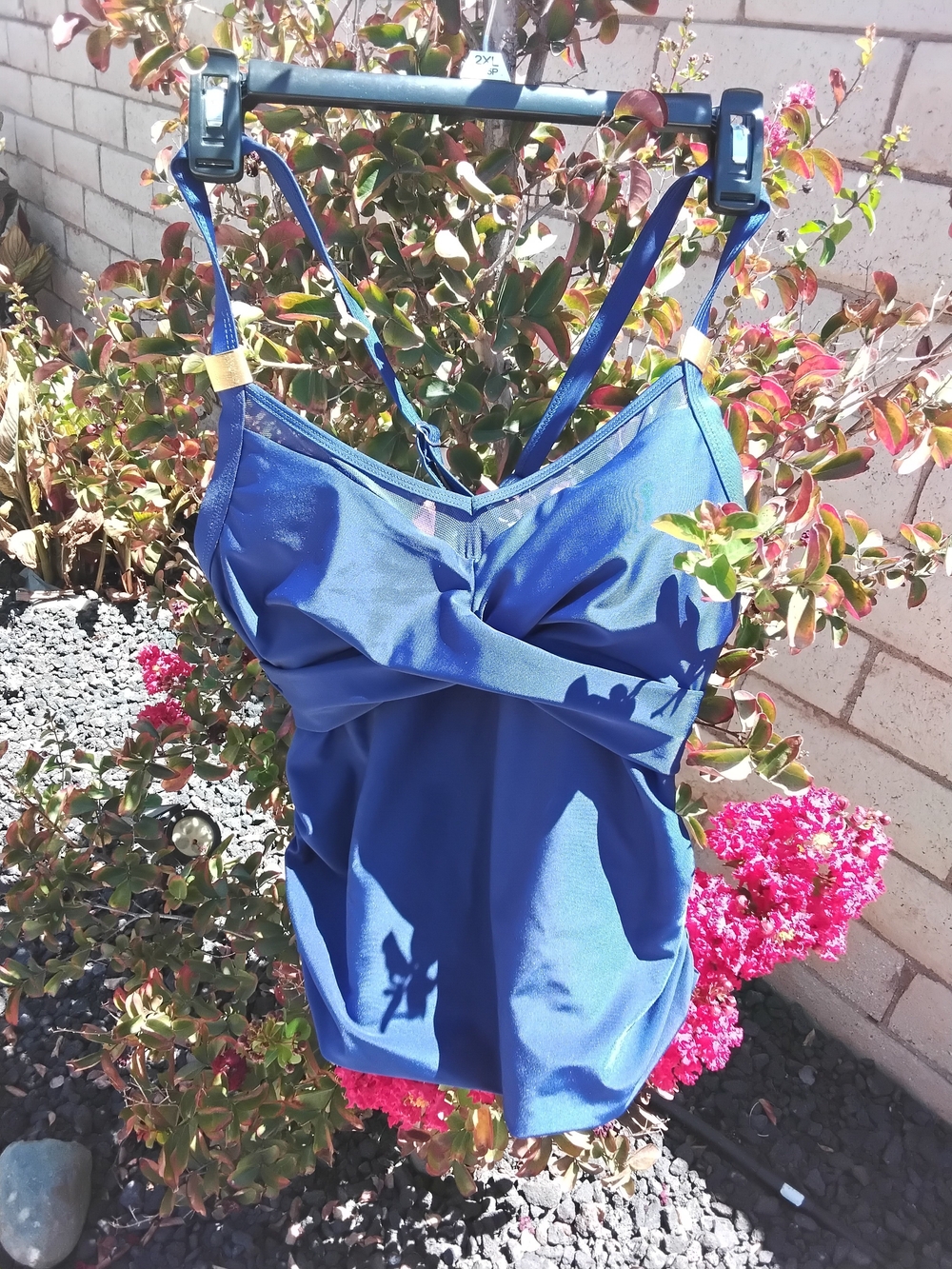 Source Unknown Blue One-Piece Swim Top Size M